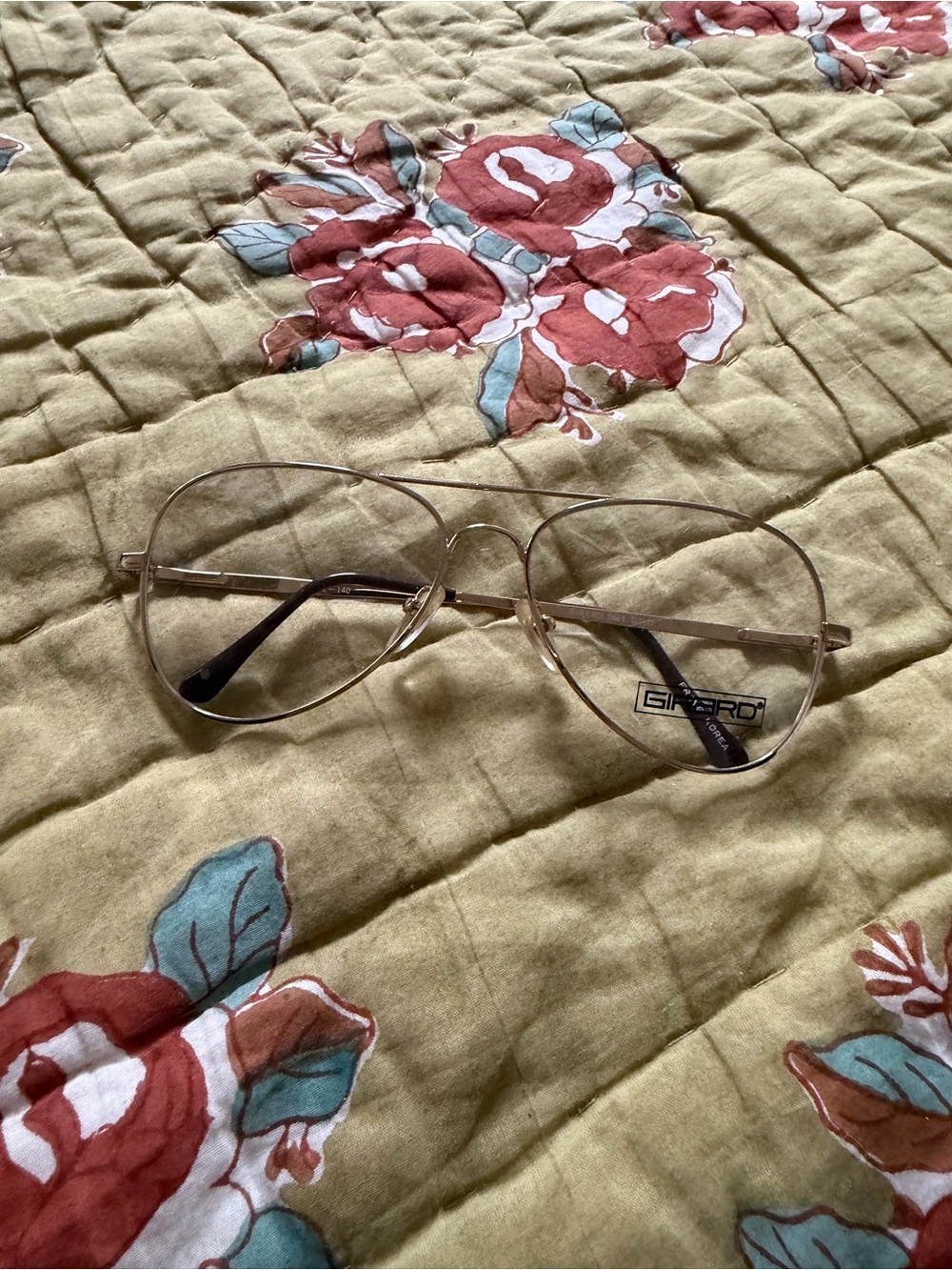 VINTAGE NEVER WORN GIRARD Gold Aviator Glasses - Clear Lenses